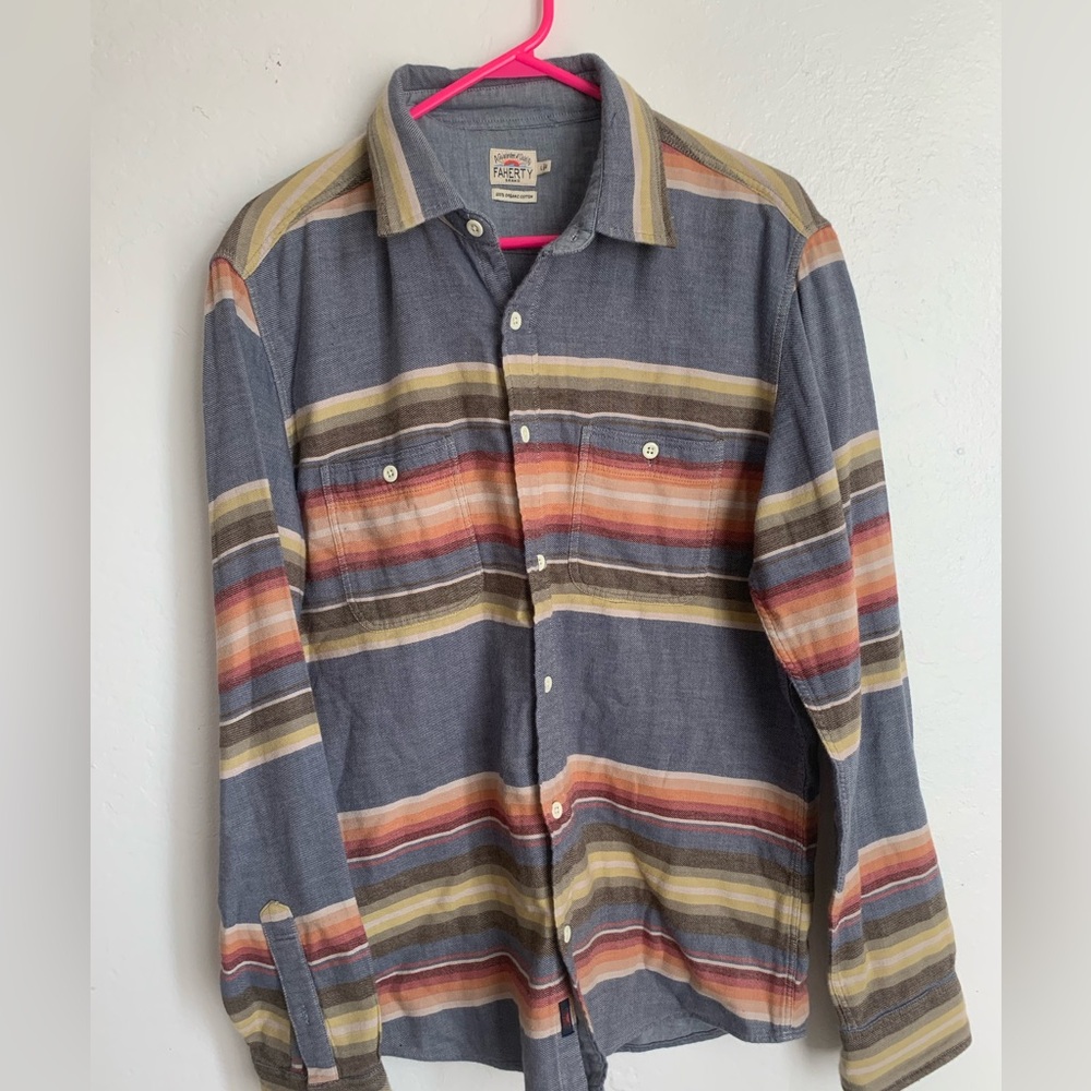Faherty Multicolor Striped Button-Up Shirt L